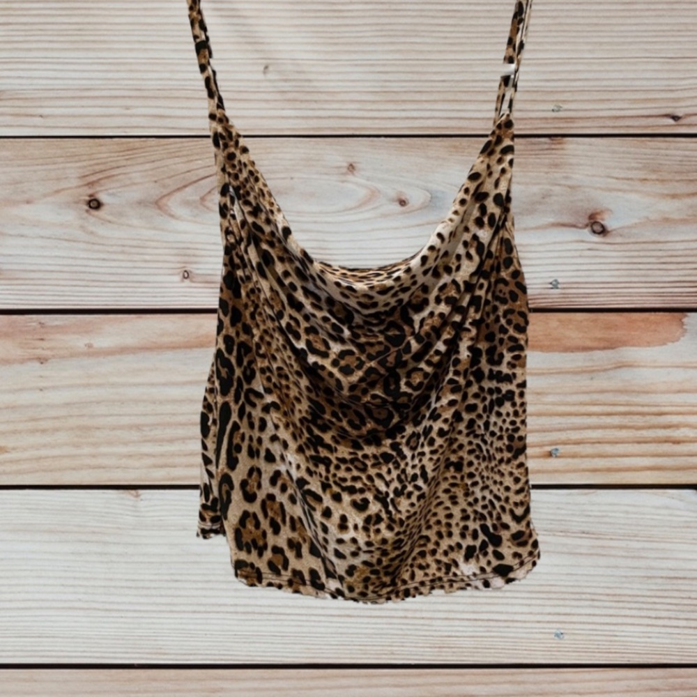 Cheetah Cowl Neck Tank Top